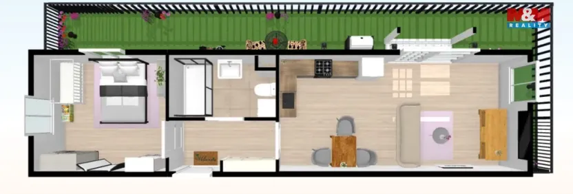 Pronájem bytu 2+kk, Kladno, Vašíčkova, 54 m2