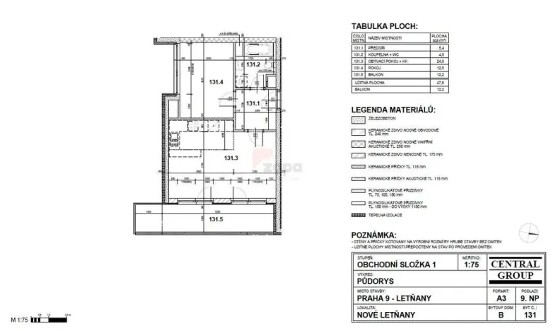 Pronájem bytu 2+kk, Praha - Letňany, Miroslava Hajna, 62 m2