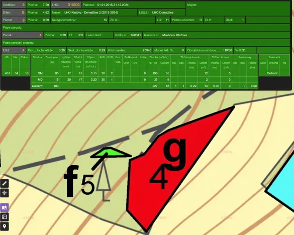 Prodej podílu lesa, Dlažov, 1468 m2