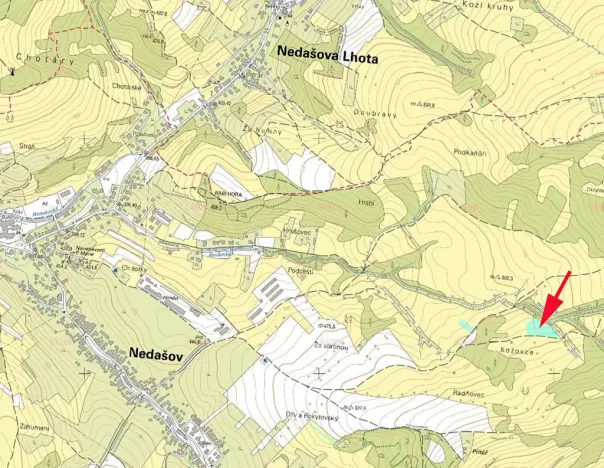 Prodej podílu louky, Nedašov, 1151 m2