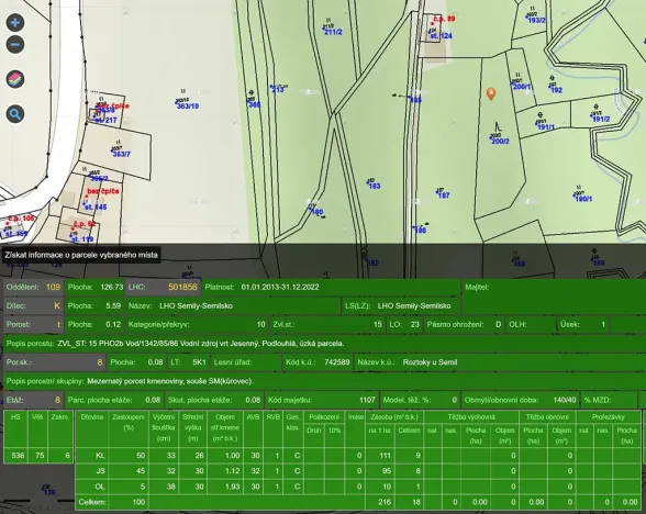 Prodej lesa, Roztoky u Semil, 1169 m2