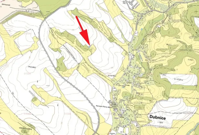 Prodej louky, Dubnice, 305 m2
