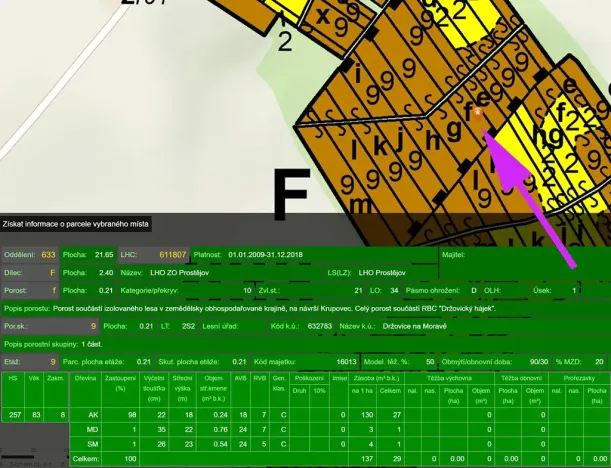 Prodej lesa, Držovice, 4332 m2