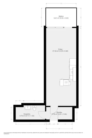 Pronájem bytu 1+kk, Brno, Dornych, 37 m2