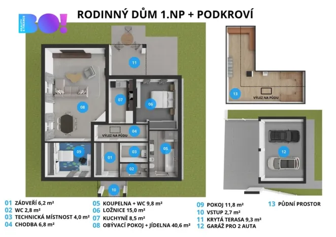 Pronájem rodinného domu, Smilovice, 106 m2