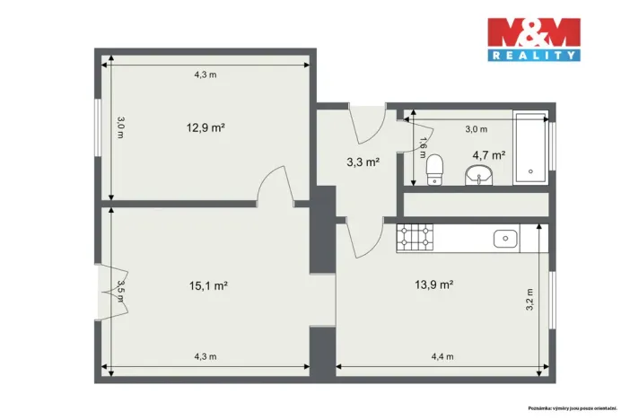 Prodej bytu 2+1, Horní Slavkov, Poštovní, 50 m2
