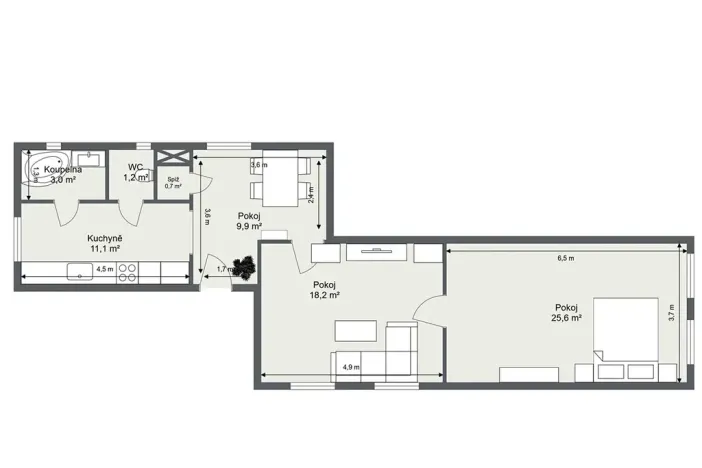 Prodej bytu 3+1, Hradec Králové, Zelená, 70 m2