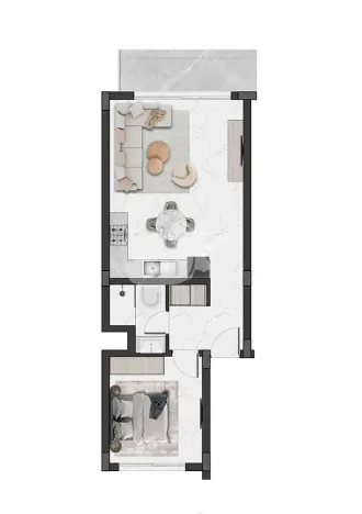 Prodej bytu 2+kk, Agios Amvrosios Keryneias, Kypr, 60 m2