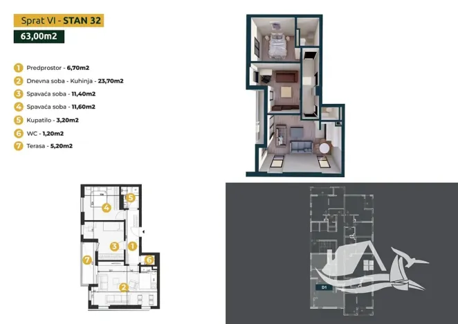Prodej bytu 3+kk, Bar, Černá Hora, 57 m2