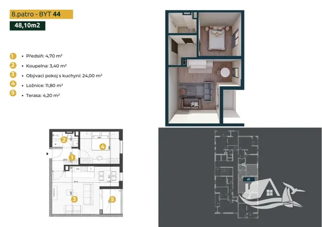 Prodej bytu 2+kk, Bar, Černá Hora, 43 m2
