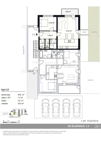 Prodej bytu 2+kk, Šlapanice, 67 m2