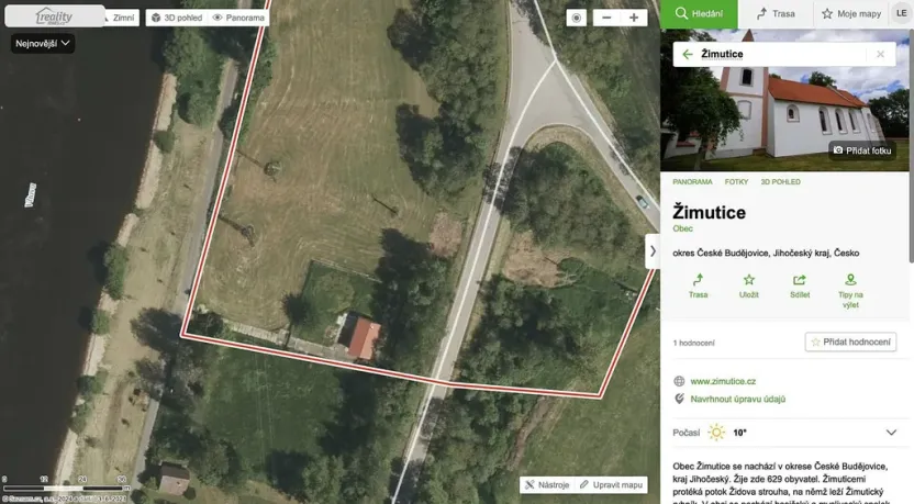 Prodej louky, Týn nad Vltavou, Hněvkovice na pravém břehu Vlt., 1648 m2