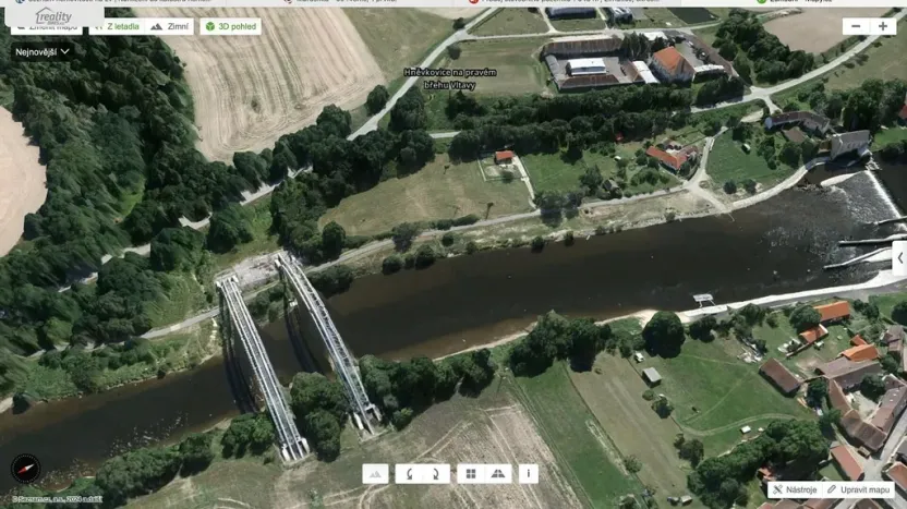 Prodej louky, Týn nad Vltavou, Hněvkovice na pravém břehu Vlt., 1648 m2