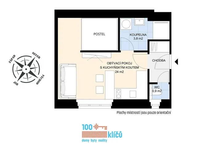 Prodej bytu 1+kk, Praha - Motol, Podhorská, 30 m2