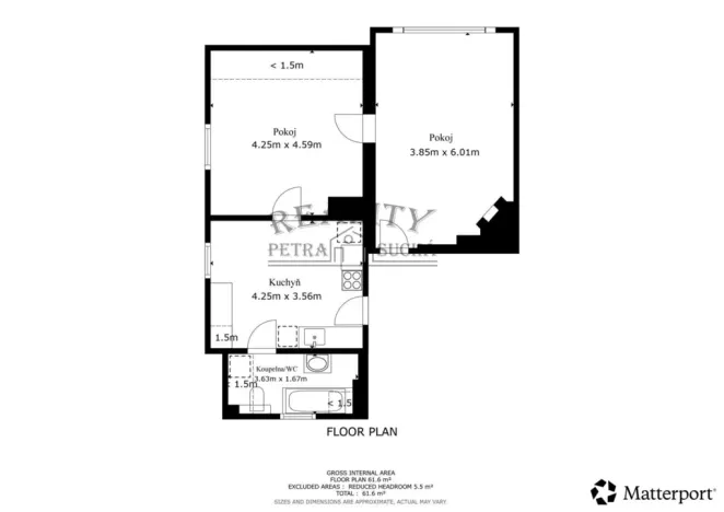 Pronájem bytu 2+1, Ústí nad Labem - Neštěmice, Železná, 62 m2