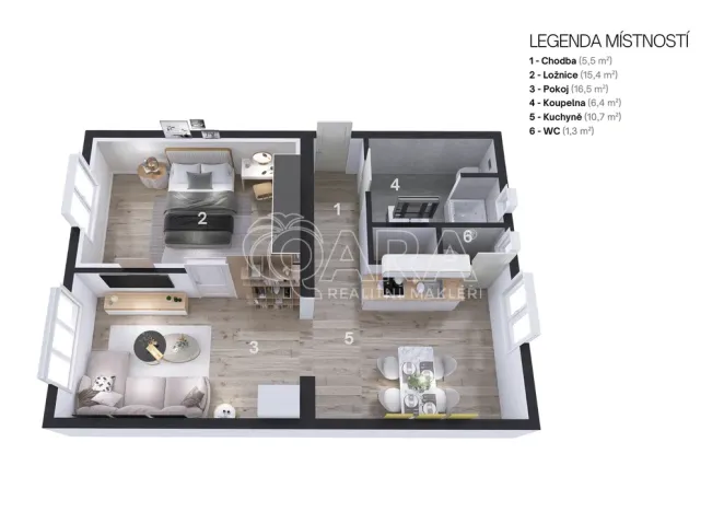 Pronájem bytu 2+1, Ostrava - Hrabůvka, U Nové školy, 50 m2