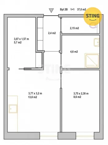 Pronájem bytu 2+1, Ostrava, Starobělská, 37 m2