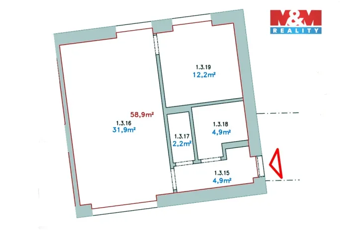 Prodej bytu 2+kk, Praha - Holyně, náměstí Pod lípou, 58 m2