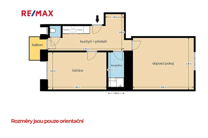 Pronájem bytu 2+1, Praha - Žižkov, Hartigova, 56 m2