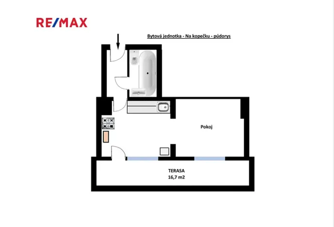 Pronájem bytu 1+kk, Praha - Libeň, Na kopečku, 33 m2