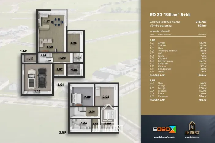 Prodej rodinného domu, Vysoký Újezd, Na Horizontu, 212 m2