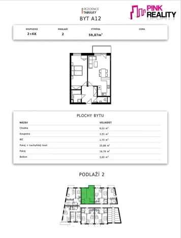 Pronájem bytu 2+kk, Kostelec nad Orlicí, K Tabulkám, 62 m2