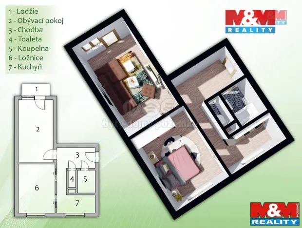 Prodej bytu 2+1, Přelouč, Studentská, 55 m2
