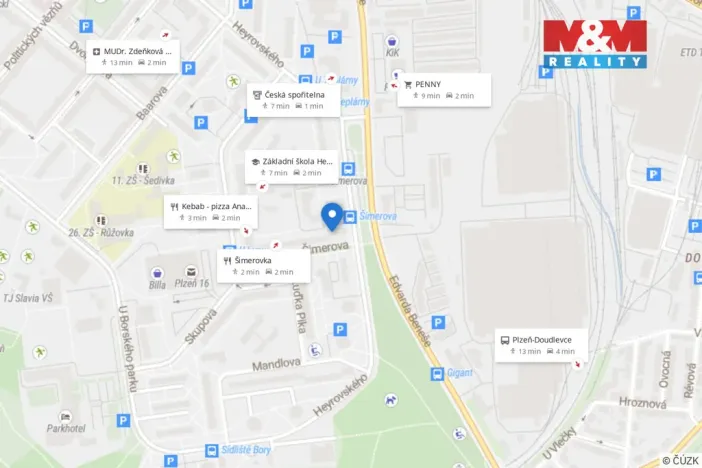 Pronájem bytu 1+kk, Plzeň - Doudlevce, Šimerova, 20 m2