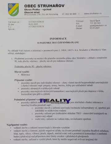 Prodej zahrady, Struhařov, V Zahradách, 397 m2