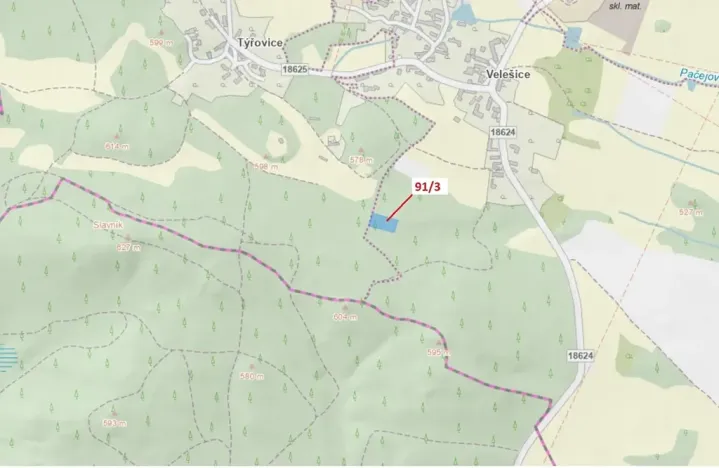 Dražba lesa, Pačejov, 1958 m2