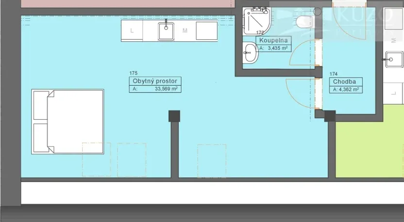 Prodej bytu 1+kk, České Budějovice, Rudolfovská tř., 41 m2