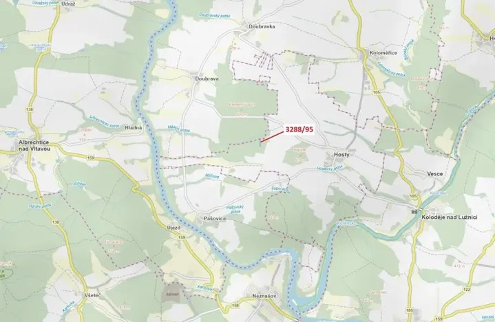 Dražba lesa, Hosty, 1735 m2