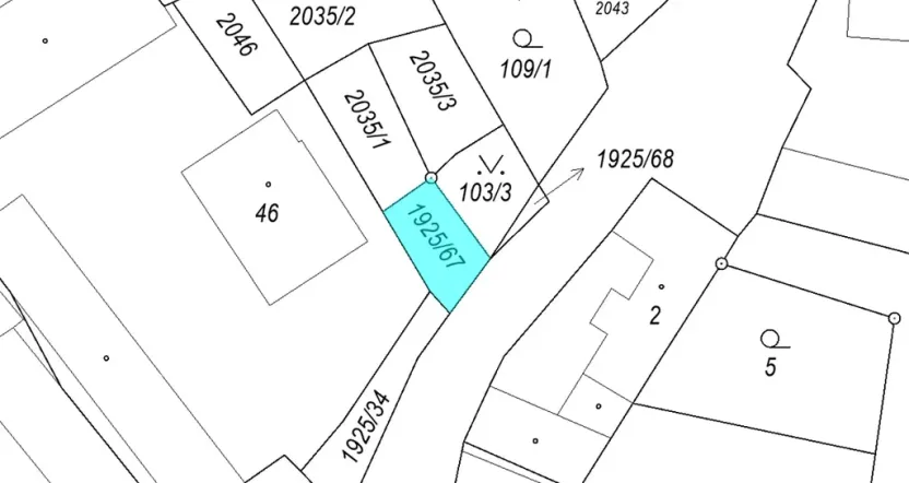 Dražba pozemku, Hlasivo, 54 m2