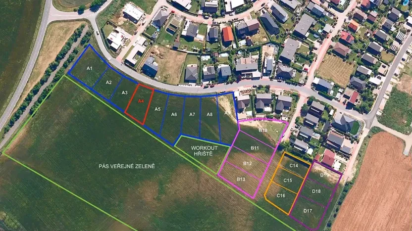 Prodej pozemku pro bydlení, Hrušovany u Brna, Pod Střediskem, 820 m2