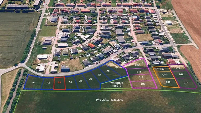 Prodej pozemku pro bydlení, Hrušovany u Brna, Pod Střediskem, 728 m2