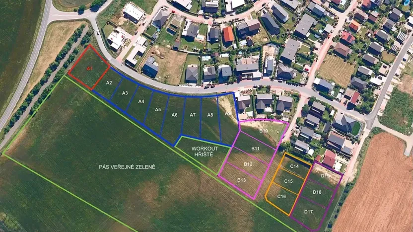 Prodej pozemku pro bydlení, Hrušovany u Brna, Pod Střediskem, 1230 m2