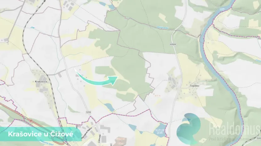 Prodej podílu 1/2 louky, Čížová, 1215 m2