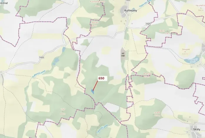 Dražba lesa, Kuřimany, 3688 m2