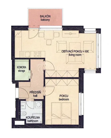 Pronájem bytu 2+kk, Praha - Žižkov, Rixdorfská, 51 m2