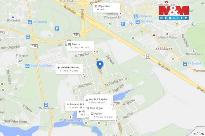 Pronájem bytu 3+kk, Praha - Šeberov, Novákova, 99 m2