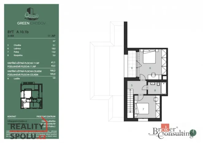 Prodej bytu 3+kk, Praha - Chodov, Klapálkova, 100 m2