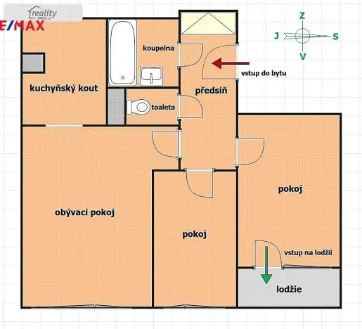 Pronájem bytu 3+kk, Praha - Bohnice, Radomská, 54 m2