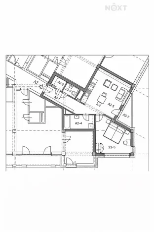 Pronájem bytu 2+kk, Zlín, Kúty, 62 m2
