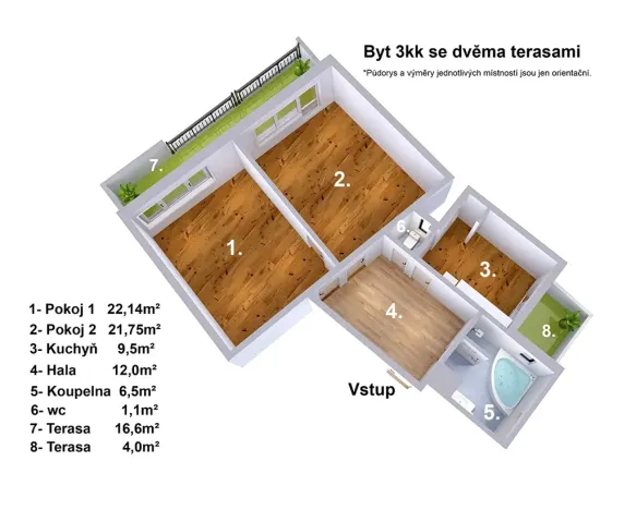 Prodej bytu 3+kk, Praha - Podolí, Podolská, 73 m2