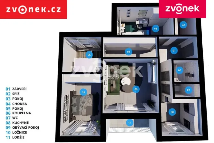 Prodej bytu 3+1, Zlín, Okružní, 82 m2