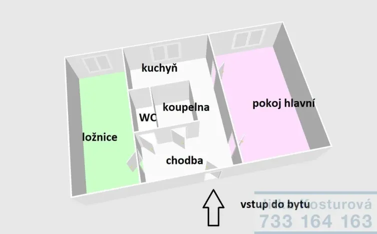 Prodej bytu 2+1, Bruntál, Smetanova, 59 m2