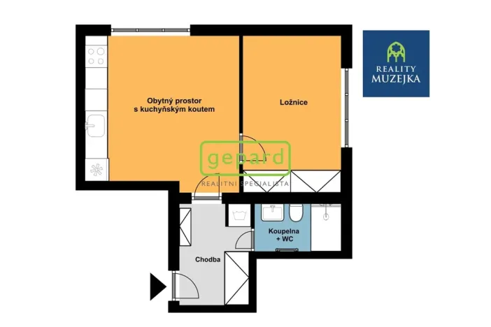 Pronájem bytu 2+kk, Brno - Černá Pole, Durďákova, 36 m2