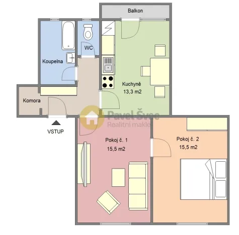 Pronájem bytu 2+1, Strakonice - Strakonice I, Bavorova, 60 m2