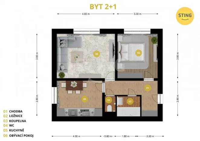 Pronájem bytu 2+1, Nová Role, Tovární, 60 m2