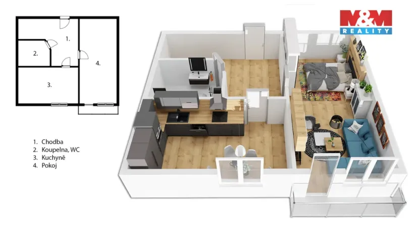 Prodej bytu 1+1, Janské Lázně, Na Sluneční Stráni, 38 m2
